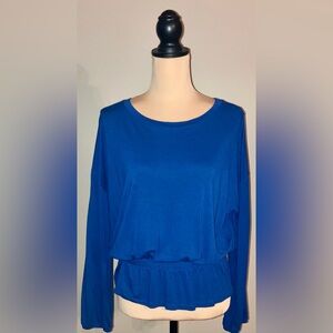 Women's Banana Republic Blue Long Dolman Sleeve Cinched Waist Top/Blouse, Med M